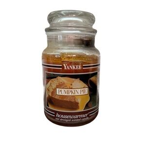 Vintage Yankee Candle Pumpkin Pie 22oz‎ Large Jar Black Band Housewarmer Rare